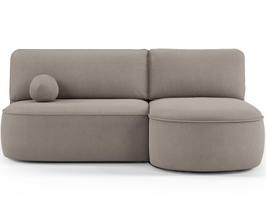 Kampinė sofa - lova Livosa Sola 18, smėlio sp., dešininė, 144 x 220 cm x 93 cm