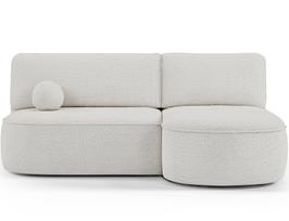 Kampinė sofa - lova Livosa Royal 01, balta sp., dešininė, 144 x 220 cm x 93 cm