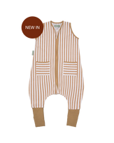 Molis&Co pižama - miegmaišis su kojytėmis ir atverčiamomis kojinėmis TOG 0.5 Sand Stripes