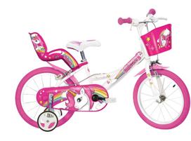 Vaikiškas dviratis, vaikų Dino Bikes Unicorn, balta sp./rožinė sp., 16"