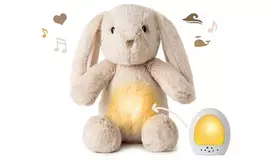 „Cloud b Love Light Buddies“ Billy Bunny – šnibždantis triušis su lempute ir muzikinė dėžutė