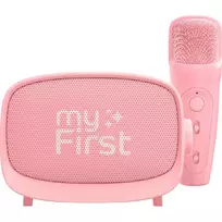 „myFirst Voice 2“ karaokės rinkinys: belaidis mikrofonas ir garsiakalbis su garso modifikavimo efektais, rožinis