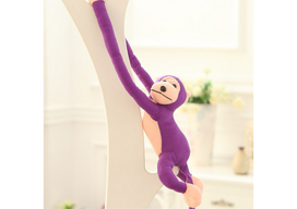 Pliušinė violetinė beždžionė su garsu, 80 cm