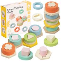 CLASSIC WORLD Montessori formų ir spalvų rūšiavimo bokštas – edukacinė dėlionė vaikams