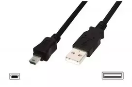 Assmann Electronic ASSMANN USB 2.0 jungties kabelis tipas A - mini B 5pin M/M 1.0m USB 2.0 atitinka UL bl