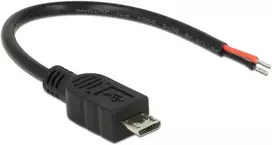 Delock kabelis USB 2.0 Micro-B kištukas > 2 x atviri kabelio galai 10 cm Raspberry Pi