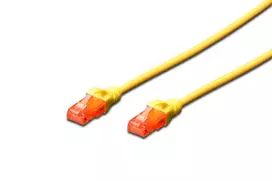 DIGITUS UTP LAN kabelis, patch 6 cat, 0.5m, geltonas, 2xRJ45, DK-1617-005/Y