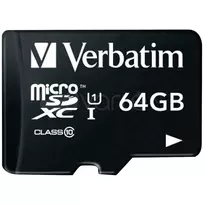 Atminties kortelė Verbatim Micro SDXC 64GB Class 10 su adapteriu