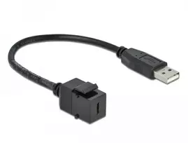 „Delock Keystone“ modulis USB 2.0 C lizdas > USB 2.0 A kištukas su kabeliu