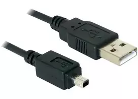 LAIDAS USB MINI(M) 4 PIN->USB-A(M) 2.0 1.5M JUODA (MITSUMI) DELOCK
