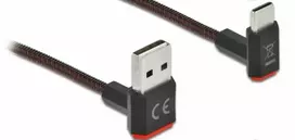KABELIS USB-C(M)->USB-A(M) 2.0 2M KAMPINIS GORA JUODA DELOCK