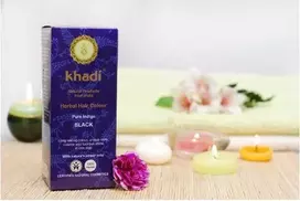 Augaliniai mėlynai juodi plaukų dažai Pure Indigo, Khadi, 100g
