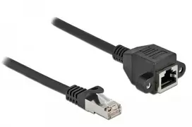 „DeLOCK“ tinklo prailginimo kabelis S/FTP RJ45 kištukas į RJ45 lizdą Cat.6A 1 m juodas, 2 m, Cat6a, S/FTP (S-STP), RJ-45, RJ45, juodas