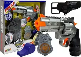 Lean Toys Vaikiškas policijos rinkinys su revolveriu ir priedais