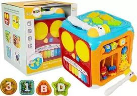 Lean Toys Interaktyvus lavinamasis kubas su plaktuku ir pianinu