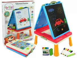 Magnetinė kreidos lenta Lean Toys Talented Painter su mėlynu žaidimų stalu
