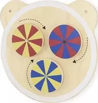Viga Toys VIGA Medinė Žaidimų Lentelė su Meškiuko Galva - Spalvų Mokymasis