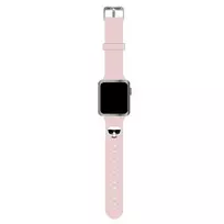 Išmaniojo laikrodžio Apple 4/5/6/7/SE Karl Lagerfel silikoninis dirželis, Rausvos spalvos, 38/40/41mm