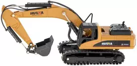 Lietimui skirtas H-toys 1710 1:50 metalinis vikšrinio krautuvo su kaušu ekskavatoriaus modelis