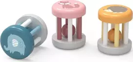 Viga Toys Viga Kūdikio medinis barškutis su gyvūnu drambliuku 1 vnt., melsvai žalsvas