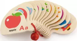 Viga medinė brošiūra abėcėlei ir anglų kalba Montessori
