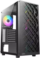 GAMING dėklas AZZA Spectra 280B, su 1xARGB ventiliatoriumi, šoninis langas iš grūdinto stiklo, Be maitinimo šaltinio (apačioje), CSAZ-280B