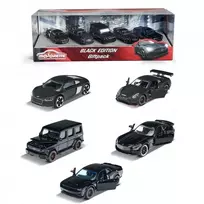 „Majorette Juodas Edition“ rinkinys 5 juodo metalo automobiliai