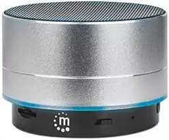 MANHATTAN Metallic LED-Bluetooth-kolonėlė buntes Licht Bedienelemente USB-A-Port MicroSD-Kartenslot 3.5mm-Klinkenbuchse sidabrinis