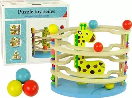Medinis žaidimas vaikams Lean Toys Žirafos kamuoliai