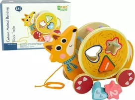 Medinių kaladėlių rūšiuotojas vaikams Lean Toys Lapė