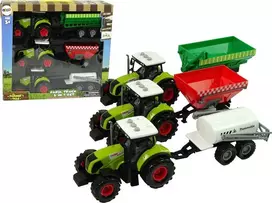 Žaislinių traktorių su priekabomis rinkinys berniukams Lean Toys