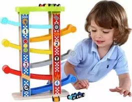 Tooky Toys Tooky Toy Automobilių Trasos Rinkinys – Medinė Vaikiška Žaidimų Trasų Sistema