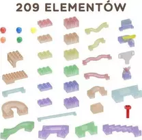 MASTERKIDZ kamuoliukų bėgimo trasos konstruktoriaus rinkinys STEM lenta 209 dalys