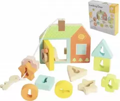 Classic World Klasikinis pasaulis medinis susipynimo blokai, skirti srieginti raktus ir duris Montessori 11 EL.