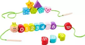 Tooky Toys Mediniai vėrimo kaladėlės Vikšras TOOKY TOY