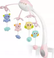 Ricokids Lovytėms skirta karuselė su projektoriumi RK-813, rožinė