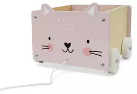 Ecotoys Medinis vagonėlis su virvute kaladėlėms Eco Toys