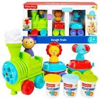 Fisher Price traukinys + tešla 3 spalvos
