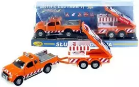 Lean Cars Mitsubishi pikapas su priekaba Šviesos efektai 27cm HY0007