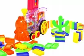 Malplay Žaislinis domino traukinys su 80 kaladėlių