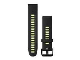 Garmin QuickFit 20 mm Silikoninis laikrodžio dirželis, Juoda/Geltonai žalia