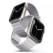 Uniq Išmaniojo laikrodžio Apple Watch 4/5/6/7/SE magnetinis/dvipusis dirželis, Rausvos/Baltos spalvos, 40/41mm