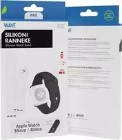 Wave silikoninė apyrankė, Apple Watch 38 mm / 40 mm / 41 mm, juoda