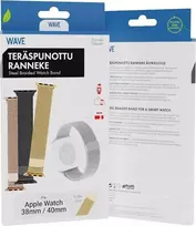 Banginė plieno pintinė apyrankė, Apple Watch 38 mm / 40 mm / 41 mm, auksas