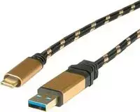 USB kabelis Roline USB-A - USB-C 0,5 m juodas (11.02.9012)