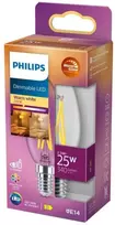Philips Warm Glow LED žvakė, E14, 2200-2700 K, 340 lm, pritemdoma, skaidri