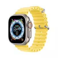 Dux Ducis apyrankė Apple Watch 9 / 8 / 7 / 6 / 5 / 4 / 3 / 2 / SE (41 / 40 / 38mm) silikoninė geltonos spalvos (OceanWave Version)