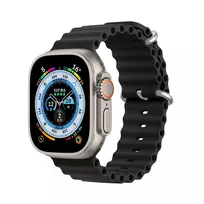 Dux Ducis apyrankė Apple Watch 9 / 8 / 7 / 6 / 5 / 4 / 3 / 2 / SE (41 / 40 / 38mm) silikoninė juodos spalvos (OceanWave Version)