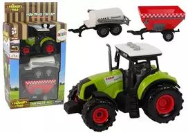 Duży Lean Toys Ūkininko traktorių rinkinys su 2 priekabomis