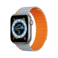 Magnetic Apple Watch SE, 9, 8, 7, 6, 5, 4, 3, 2, 1 (41, 40, 38 mm) Dux Ducis apyrankė (LD Version) - pilkai oranžinės spalvos